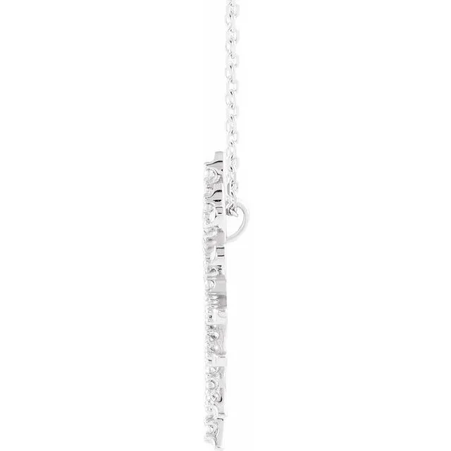 Necklaces 14K White Gold 13 CTW Natural Diamond Sun 16 Necklace TreasureFineJewelers