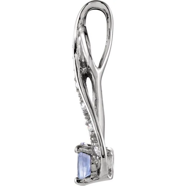 Necklaces 14K White Gold Natural Tanzanite 04 CTW Diamond Pendant TreasureFineJewelers