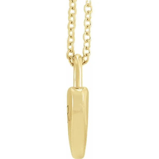 Necklaces 14K Yellow Gold Engravable Heart Lock 1618 Necklace TreasureFineJewelers