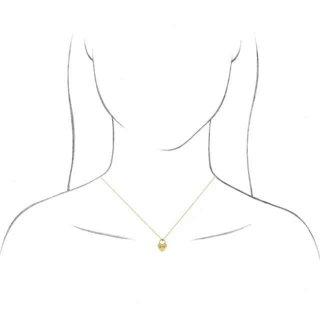 Necklaces 14K Yellow Gold Engravable Heart Lock 1618 Necklace TreasureFineJewelers