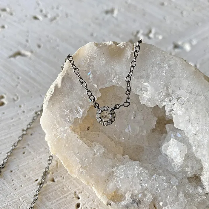 Necklaces Robindira Unsworth Petite Diamond Slice Collar Necklace