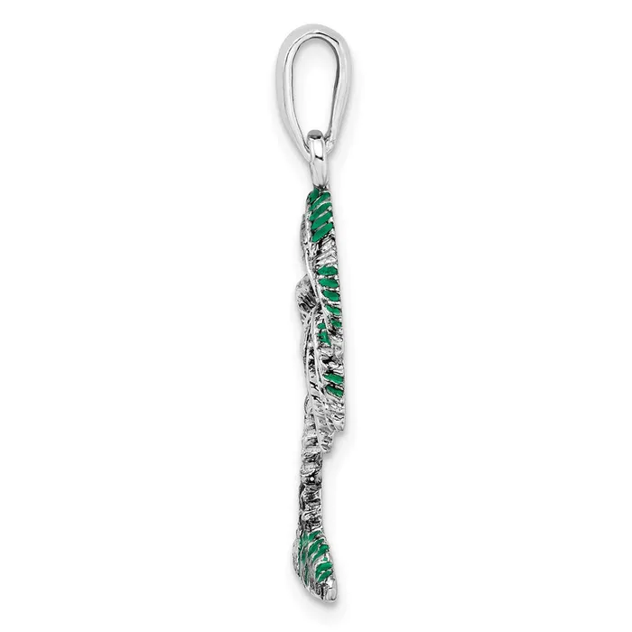 Necklaces Sterling Silver Polished Enameled Palmetto Pendant TreasureFineJewelers