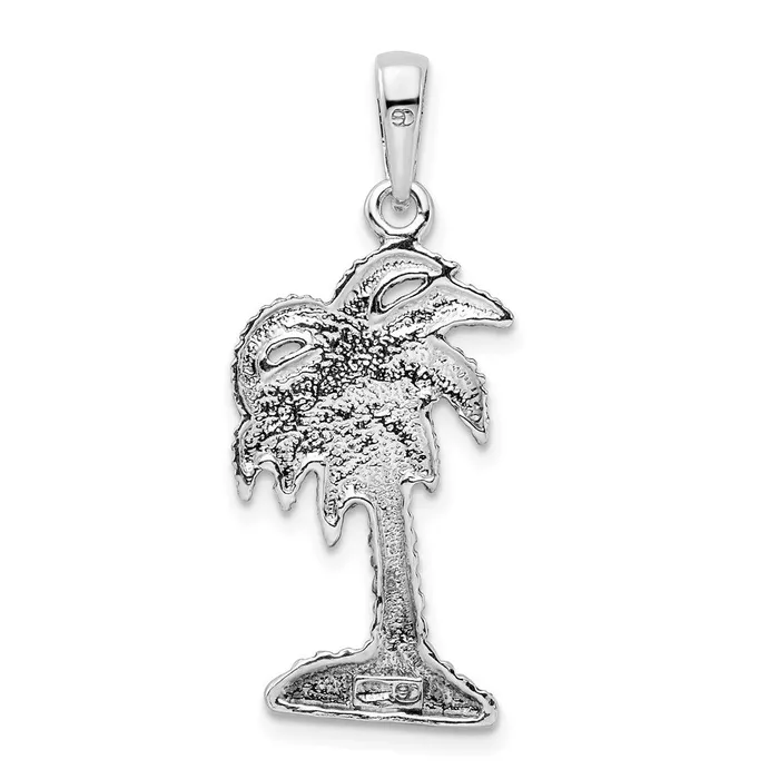 Necklaces Sterling Silver Polished Enameled Palmetto Pendant TreasureFineJewelers