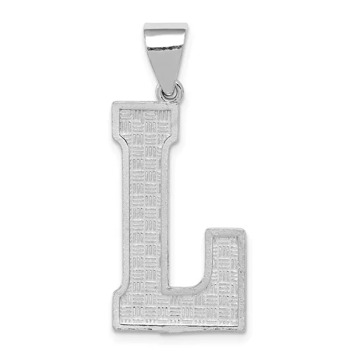 Necklaces Sterling Silver Rhodiumplated Letter L Initial Pendant TreasureFineJewelers Necklaces Sterling Silver Rhodiumplated Letter L Initial Pendant TreasureFineJewelers