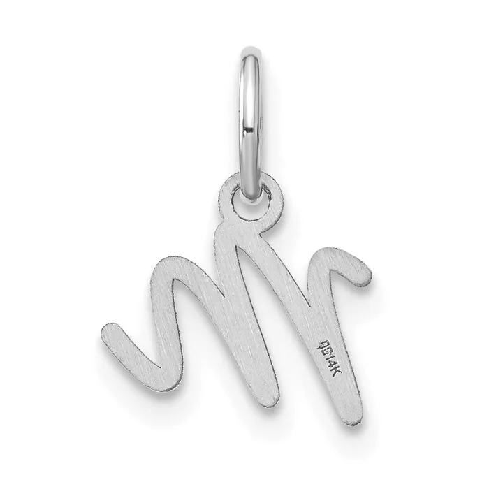 Necklaces Sterling Silver Rhodiumplated Upper case Letter M Initial Charm TreasureFineJewelers
