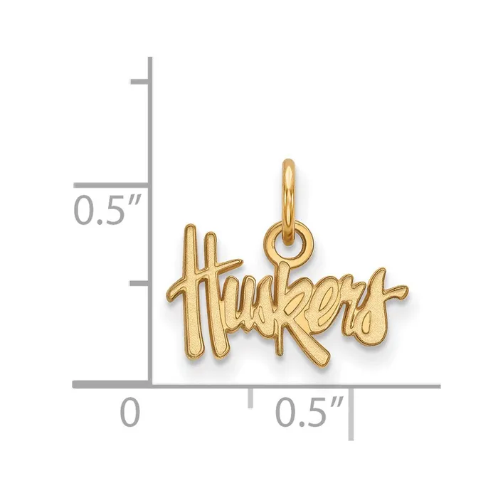 Necklaces TreasureFineJewelers 10K Yellow Gold University of Nebraska XS Pendant