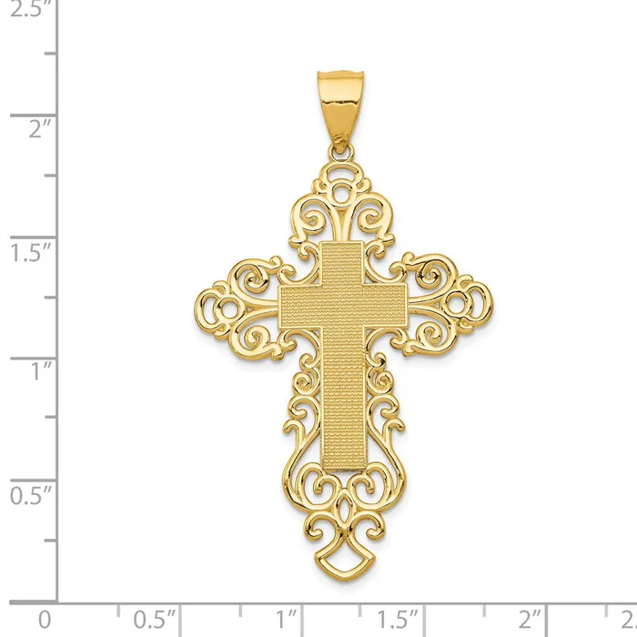 Necklaces TreasureFineJewelers 14k Polished Fancy Cross Pendant