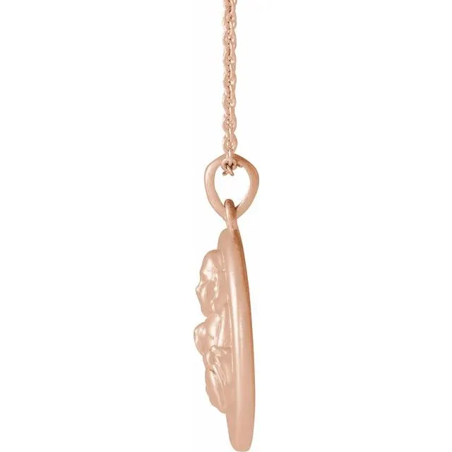 Necklaces TreasureFineJewelers 14K Rose Gold Buddha 1618 Necklace