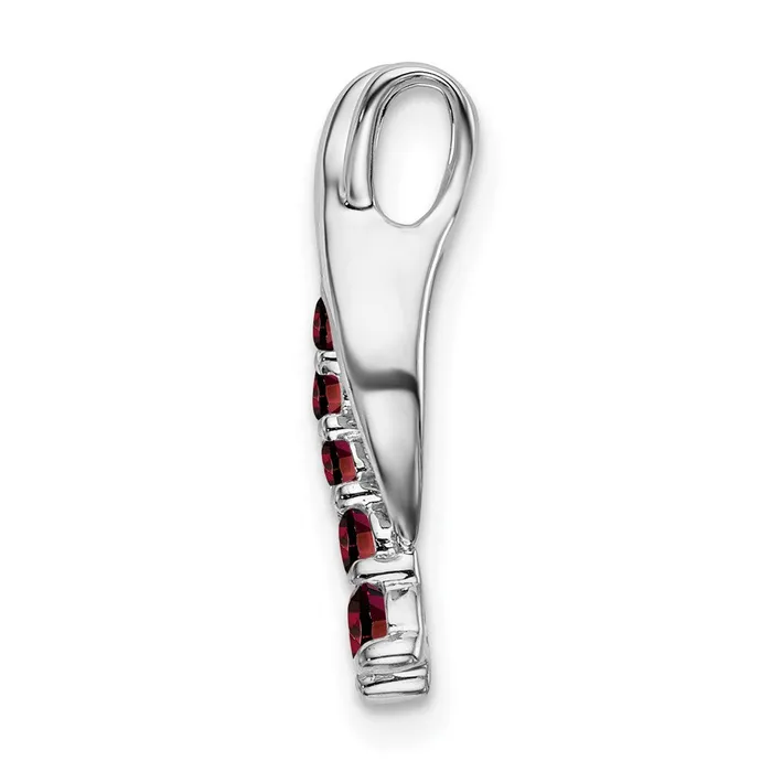 Necklaces TreasureFineJewelers 14k White Gold Garnet Journey Chain Slide