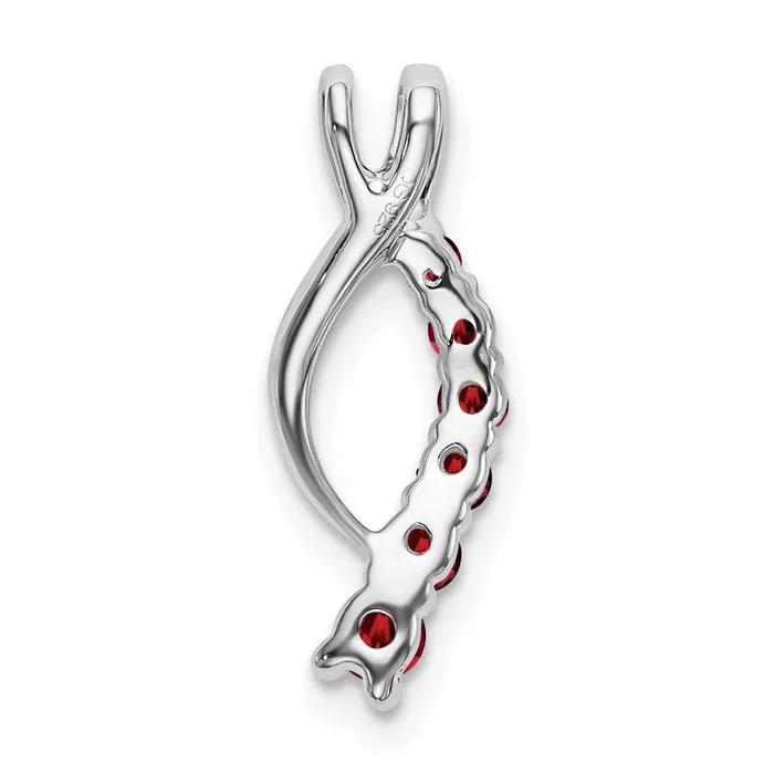 Necklaces TreasureFineJewelers 14k White Gold Garnet Journey Chain Slide