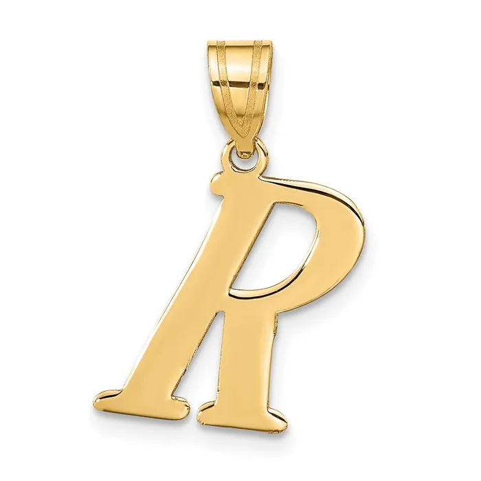 Necklaces TreasureFineJewelers 14k Yellow Gold Polished Letter R Initial Pendant Necklaces TreasureFineJewelers 14k Yellow Gold Polished Letter R Initial Pendant
