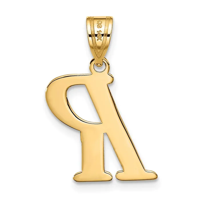 Necklaces TreasureFineJewelers 14k Yellow Gold Polished Letter R Initial Pendant