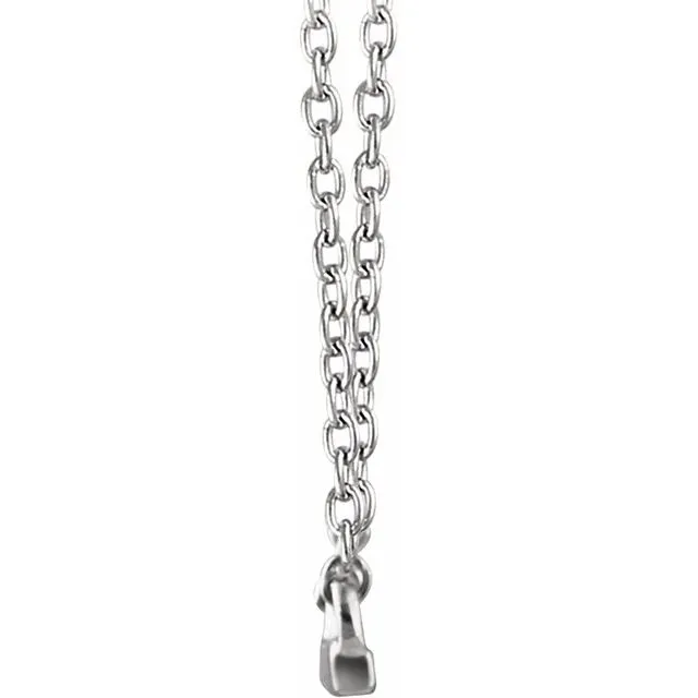 Necklaces TreasureFineJewelers Sterling Silver 18x15 mm Petite Bar 1618 Necklace