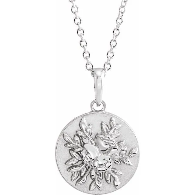 Necklaces TreasureFineJewelers Sterling Silver 191x12 mm Floral 1618 Necklace Necklaces TreasureFineJewelers Sterling Silver 191x12 mm Floral 1618 Necklace