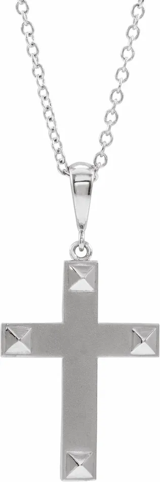 Necklaces TreasureFineJewelers Sterling Silver Cross 20 Necklace