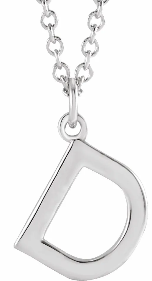 Necklaces TreasureFineJewelers Sterling Silver Initial D Dangle 18 Necklace Necklaces TreasureFineJewelers Sterling Silver Initial D Dangle 18 Necklace