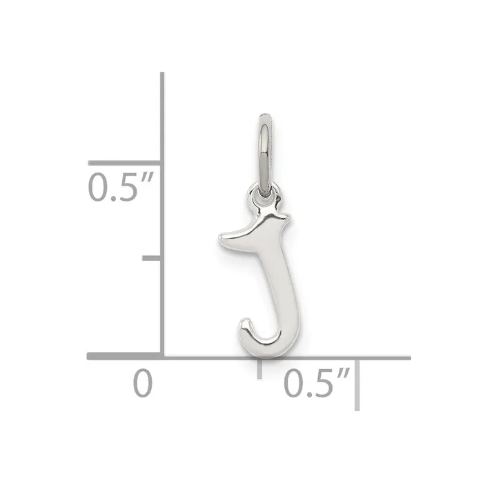 Necklaces TreasureFineJewelers Sterling Silver Letter J Initial Charm