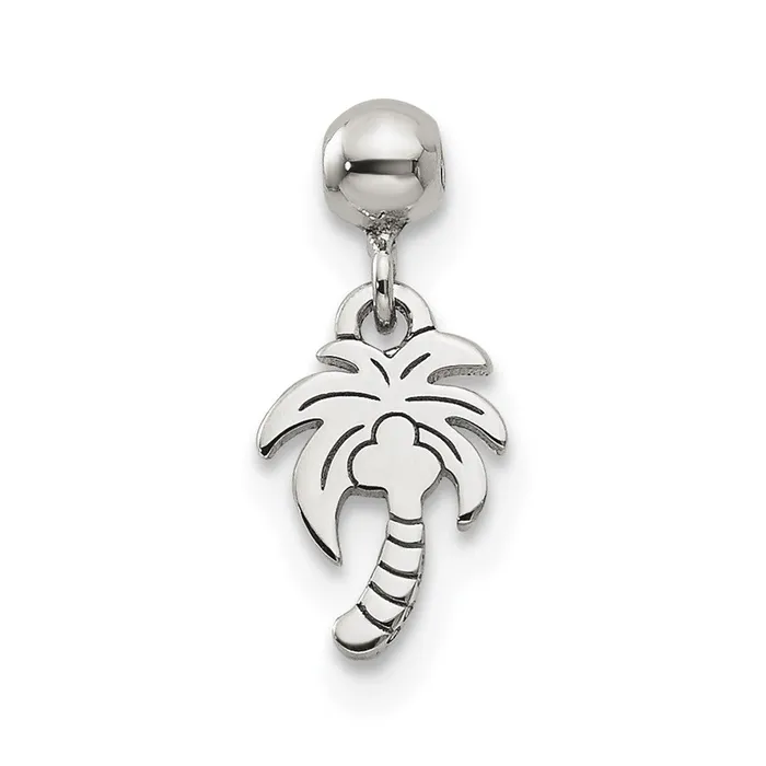 Necklaces TreasureFineJewelers Sterling Silver Mio Memento Dangle Palm Tree Charm Necklaces TreasureFineJewelers Sterling Silver Mio Memento Dangle Palm Tree Charm
