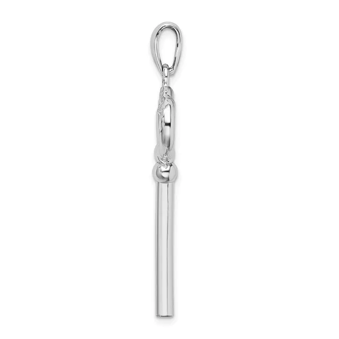 Necklaces TreasureFineJewelers Sterling Silver Polished 3D KEY TO MY HEART Key Pendant