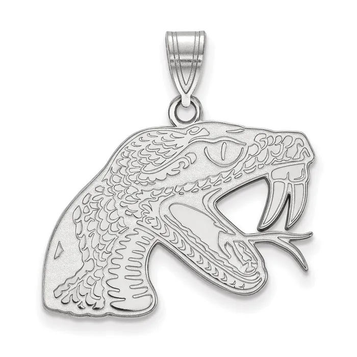 Necklaces TreasureFineJewelers Sterling Silver Rhodiumplated Florida A and M University Rattler Large Pendant Necklaces TreasureFineJewelers Sterling Silver Rhodiumplated Florida A and M University Rattler Large Pendant