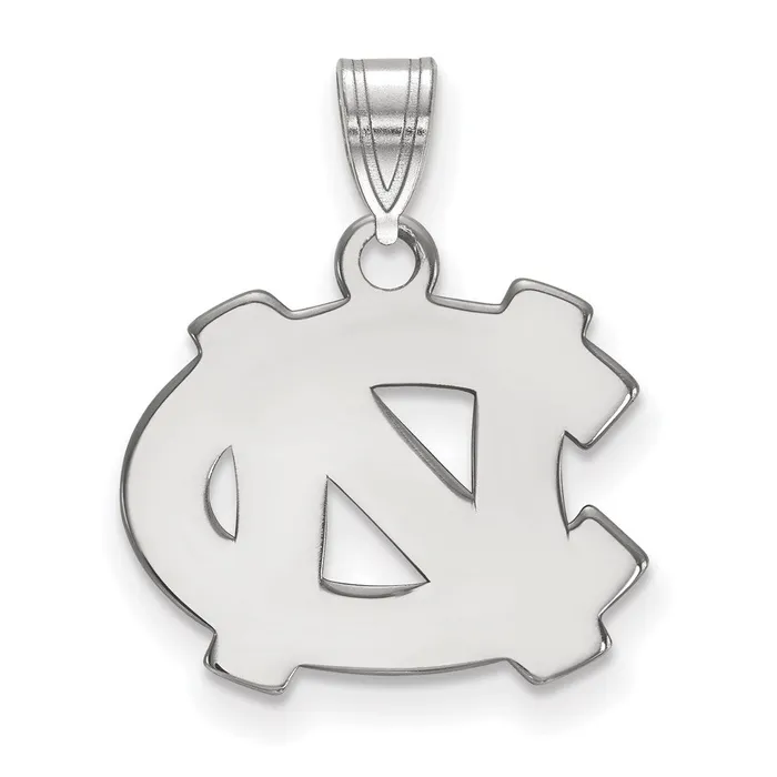 Necklaces TreasureFineJewelers Sterling Silver Rhodiumplated University of North Carolina NC Small Pendant Necklaces TreasureFineJewelers Sterling Silver Rhodiumplated University of North Carolina NC Small Pendant