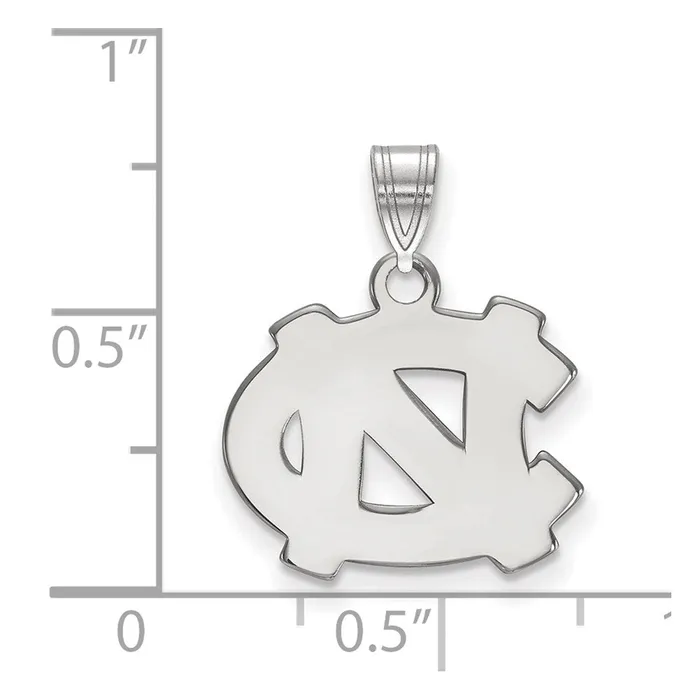 Necklaces TreasureFineJewelers Sterling Silver Rhodiumplated University of North Carolina NC Small Pendant