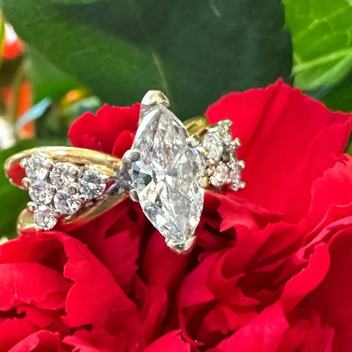 ONeills Estate Jewelry 18 Karat Yellow Gold Marquis Diamond Ring 10000774 Rings ONeills Estate Jewelry 18 Karat Yellow Gold Marquis Diamond Ring 10000774 Rings