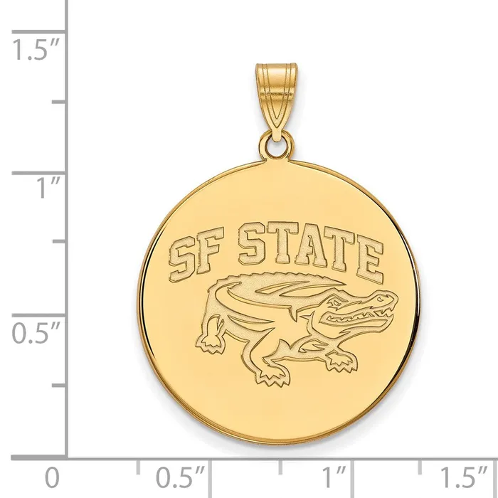 PreStyled Sets 10K Yellow Gold San Francisco State University XL Disc Pendant TreasureFineJewelers