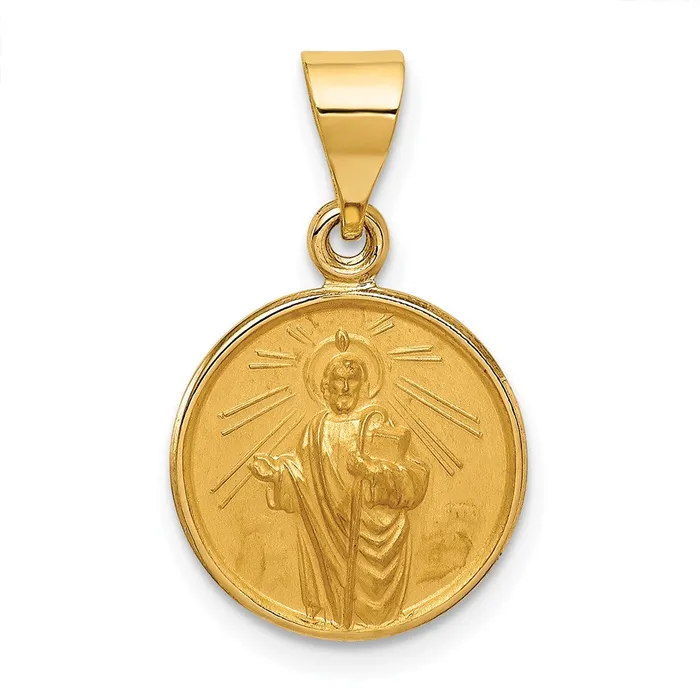 PreStyled Sets TreasureFineJewelers 18K Saint Jude Thaddeus Medal Pendant PreStyled Sets TreasureFineJewelers 18K Saint Jude Thaddeus Medal Pendant