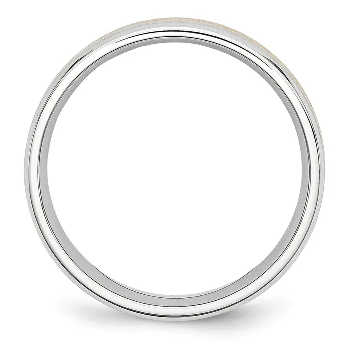 Rings Cobalt 14k Gold Inlay Satin and Polished 6mm Band TreasureFineJewelers
