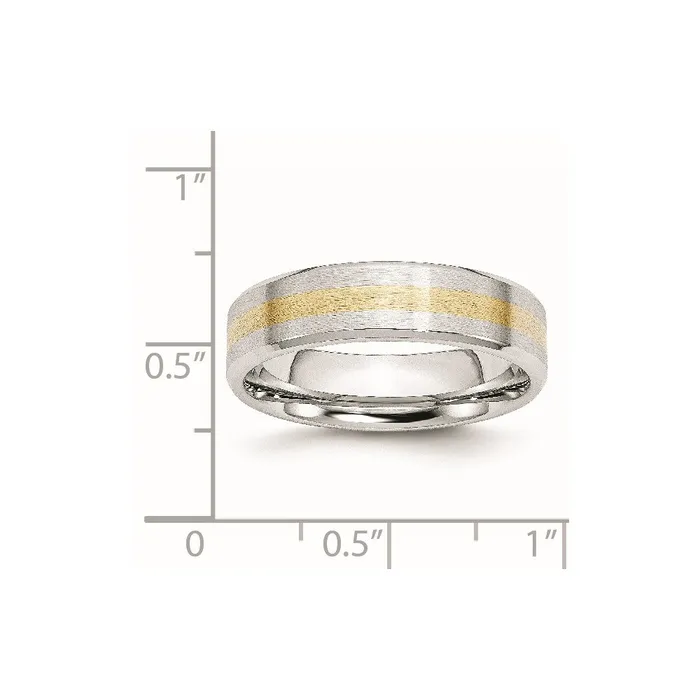 Rings Cobalt 14k Gold Inlay Satin and Polished 6mm Band TreasureFineJewelers