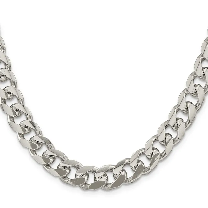 Rings Sterling Silver 105mm Domed w Side Dimondcut Curb Chain TreasureFineJewelers