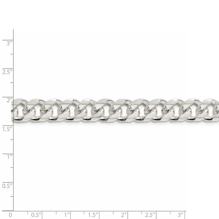Rings Sterling Silver 105mm Domed w Side Dimondcut Curb Chain TreasureFineJewelers