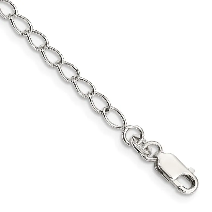 Rings Sterling Silver 3mm Half Round Wire Open Curb Chain Anklet TreasureFineJewelers Rings Sterling Silver 3mm Half Round Wire Open Curb Chain Anklet TreasureFineJewelers