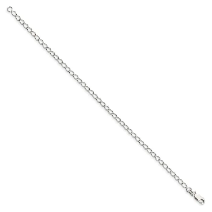 Rings Sterling Silver 3mm Half Round Wire Open Curb Chain Anklet TreasureFineJewelers