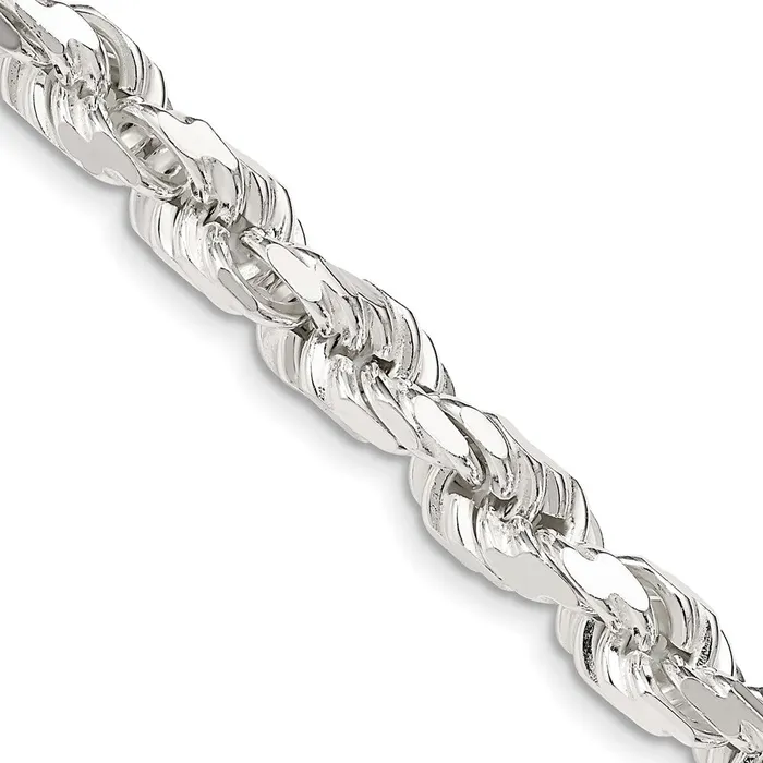 Rings Sterling Silver 7mm Diamondcut Rope Chain TreasureFineJewelers