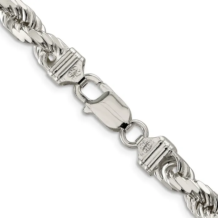 Rings Sterling Silver 7mm Diamondcut Rope Chain TreasureFineJewelers