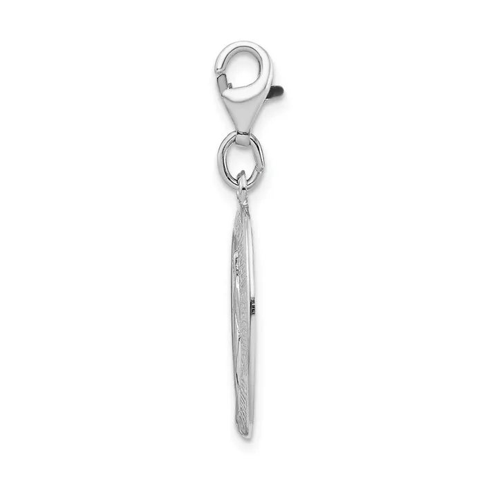 Rings Sterling Silver Amore La Vita Rhodiumpl Polished Miraculous Medal Charm TreasureFineJewelers
