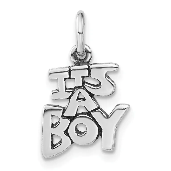 Rings Sterling Silver Antique Its A Boy Charm TreasureFineJewelers
