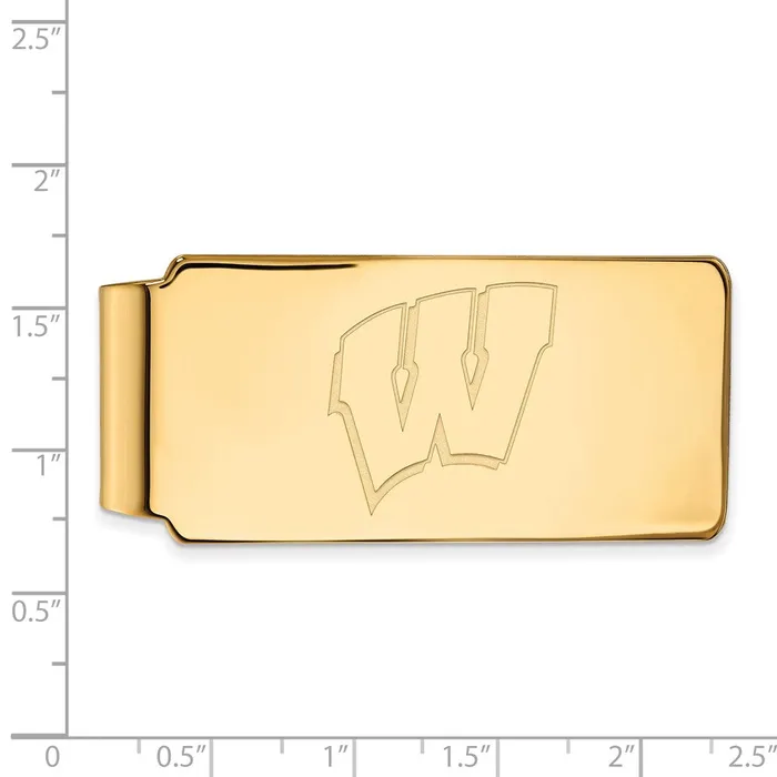 Rings Sterling Silver Goldplated University of Wisconsin Letter W Money Clip TreasureFineJewelers