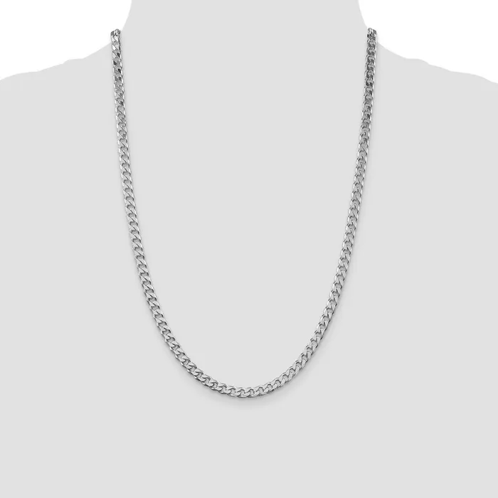 Rings Sterling Silver Rhodiumplated Polished 5mm Curb Chain TreasureFineJewelers