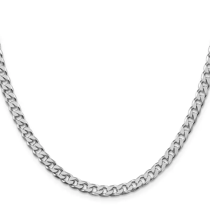 Rings Sterling Silver Rhodiumplated Polished 5mm Curb Chain TreasureFineJewelers