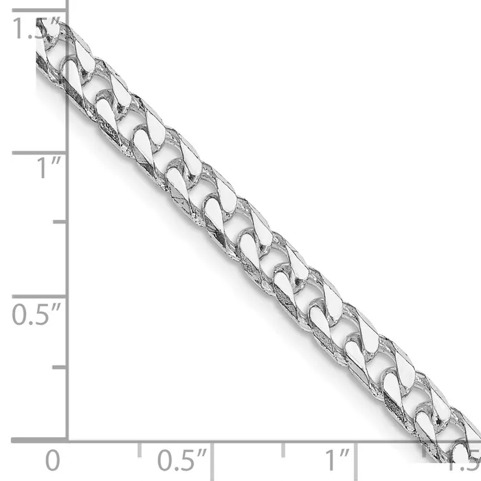Rings Sterling Silver Rhodiumplated Polished 5mm Curb Chain TreasureFineJewelers