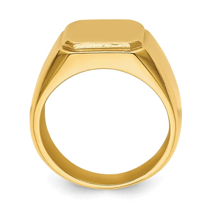 Rings TreasureFineJewelers Stainless Steel Polished Yellow IPplated Signet Ring