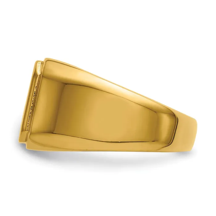 Rings TreasureFineJewelers Stainless Steel Polished Yellow IPplated Signet Ring