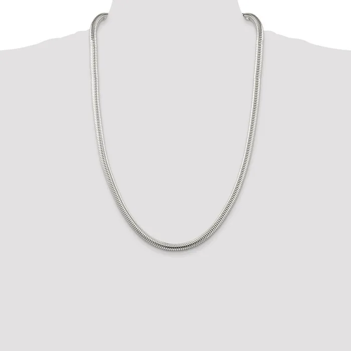 Rings TreasureFineJewelers Sterling Silver 6mm Round Snake Chain