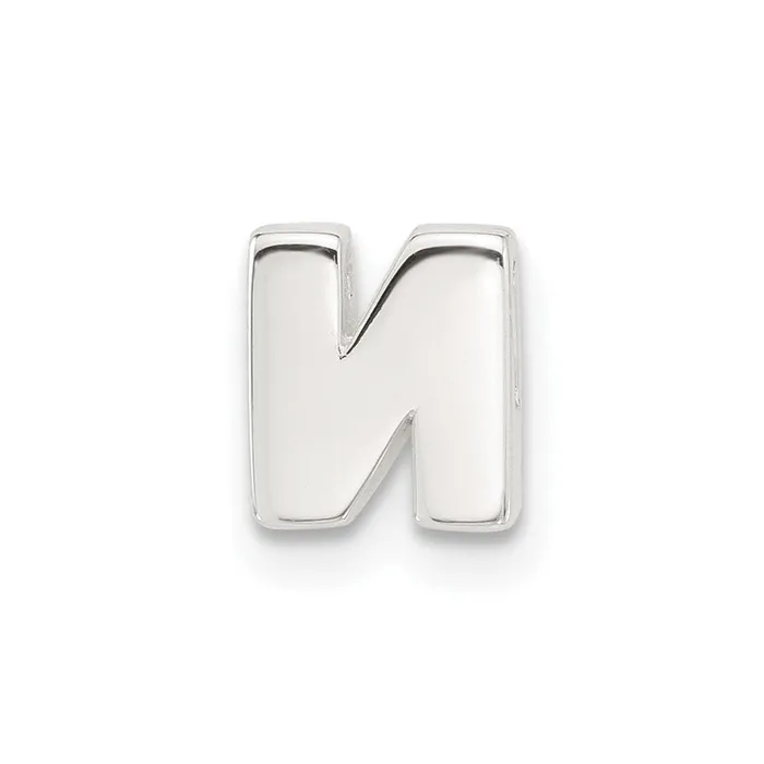 Rings TreasureFineJewelers Sterling Silver Ecoated Letter N Slide Charm