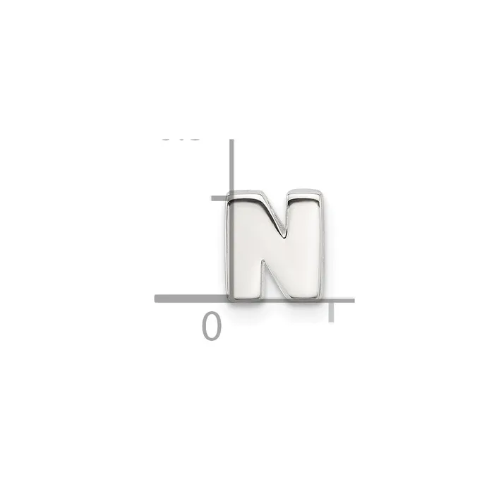 Rings TreasureFineJewelers Sterling Silver Ecoated Letter N Slide Charm