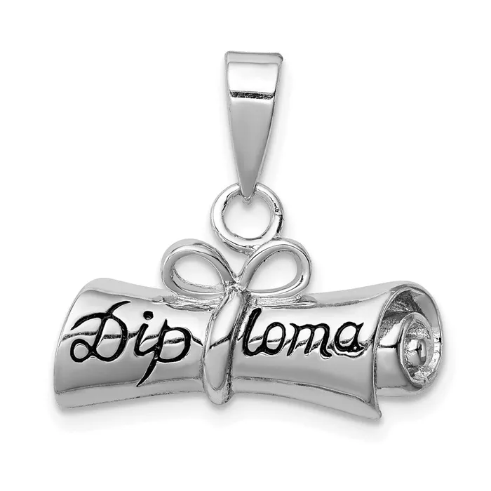 Rings TreasureFineJewelers Sterling Silver RolledUp Diploma Charm