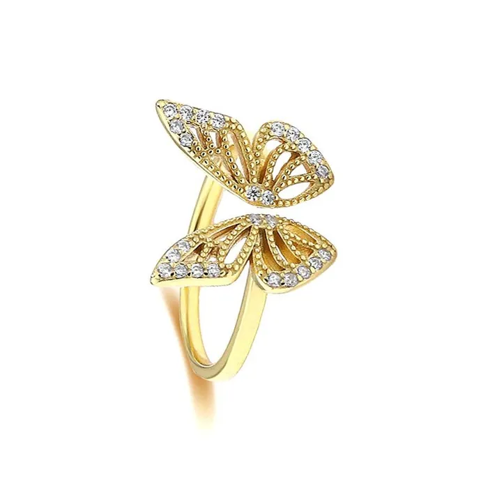 Rings Trendolla Jewelry 925 Sterling Silver Openwork Butterfly Toi et Moi Ring Rings Trendolla Jewelry 925 Sterling Silver Openwork Butterfly Toi et Moi Ring